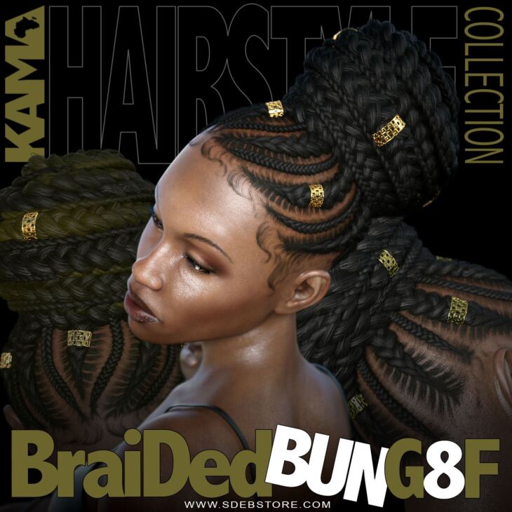 Braided Bun Hair For G8F_DAZ3D下载站