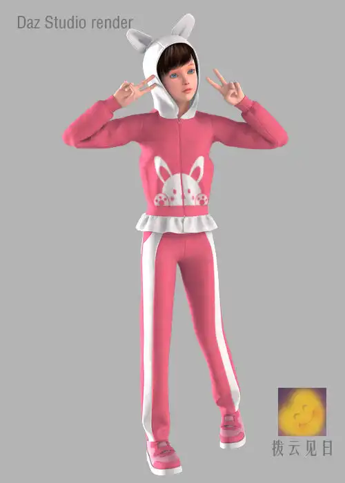 Cute Hoodie for Genesis Julie_DAZ3DDL