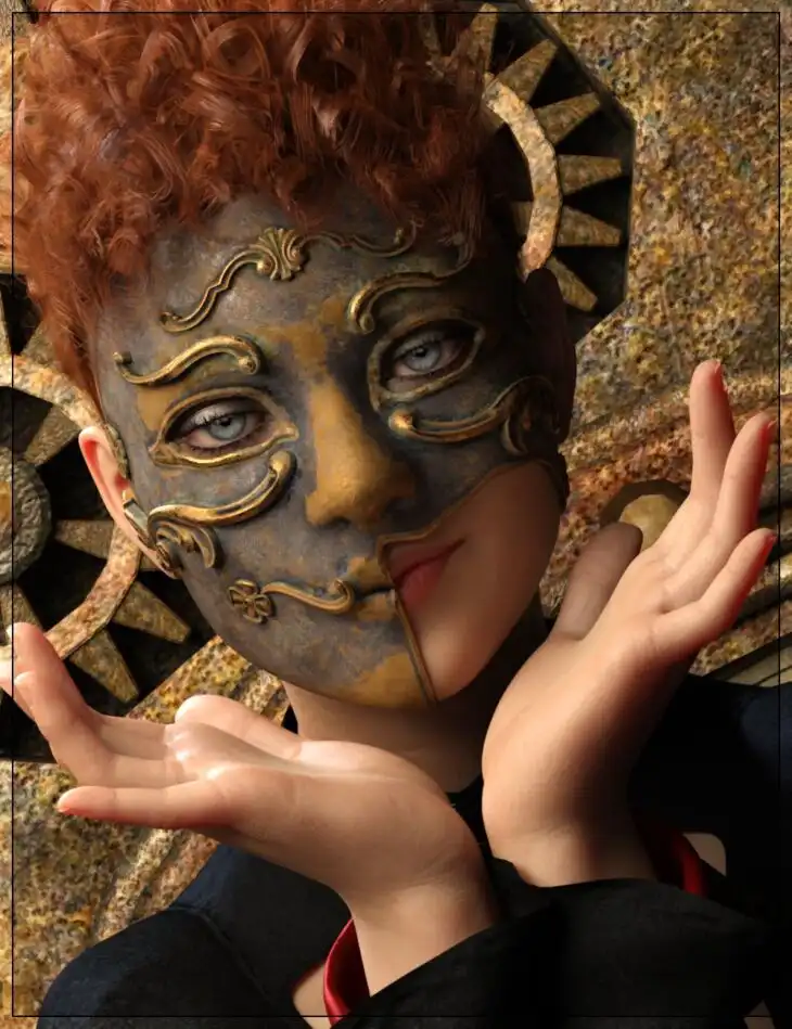 CyberSteampunk Accessories – The Mask for Genesis 8 Female_DAZ3D下载站