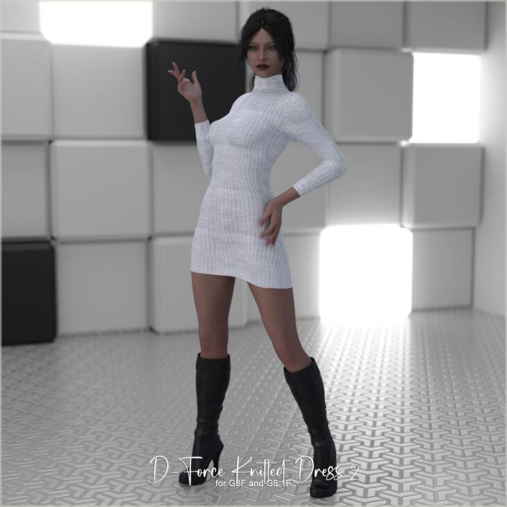 D-Force Knitted Dress 2 for G8F & G8.1F_DAZ3DDL