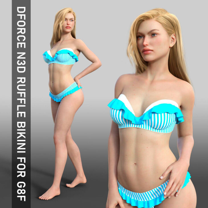 Dforce N3D Ruffle Bikini for G8F_DAZ3D下载站