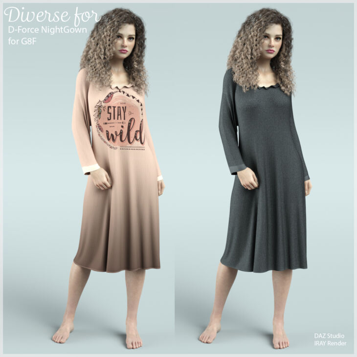 Diverse for D-Force NightGown for G8F_DAZ3D下载站
