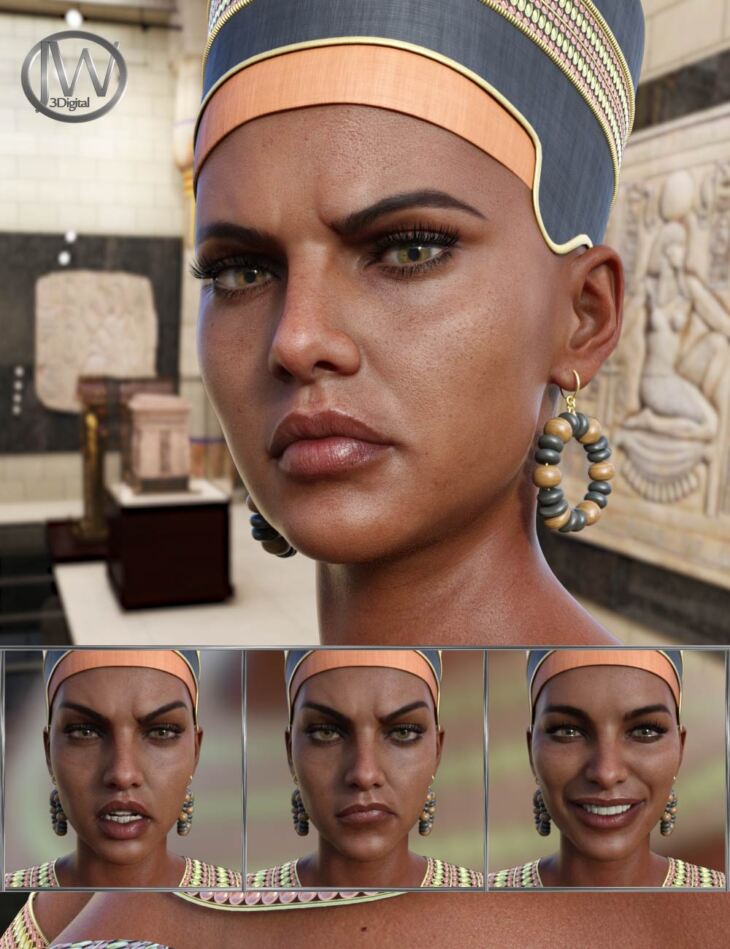 Egyptian Queen – Expressions for Genesis 8 Female and Twosret 8_DAZ3D下载站