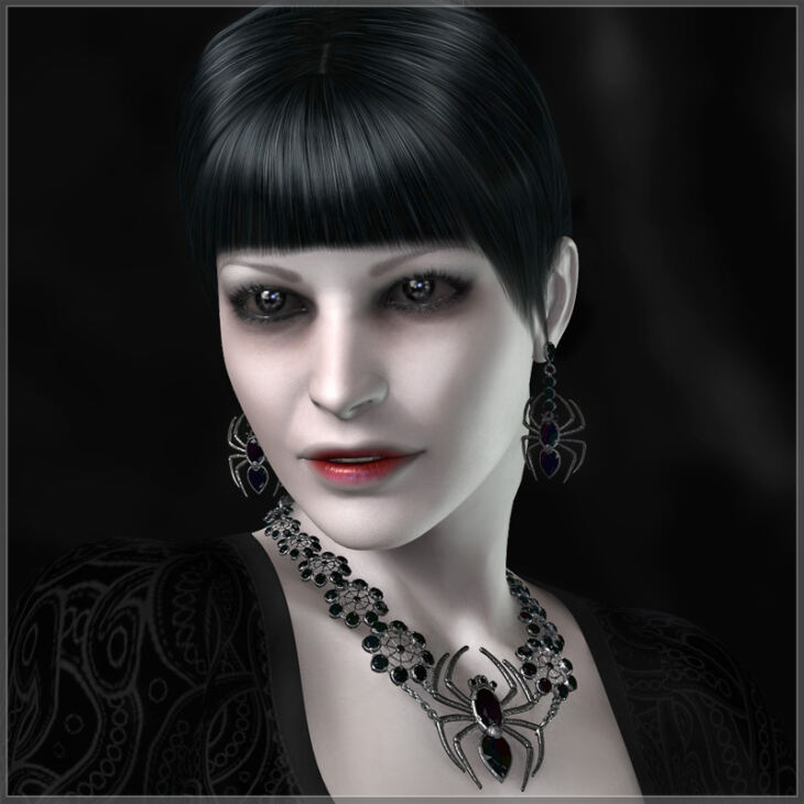 GCD Jewelry – Black Widow for V4_DAZ3D下载站