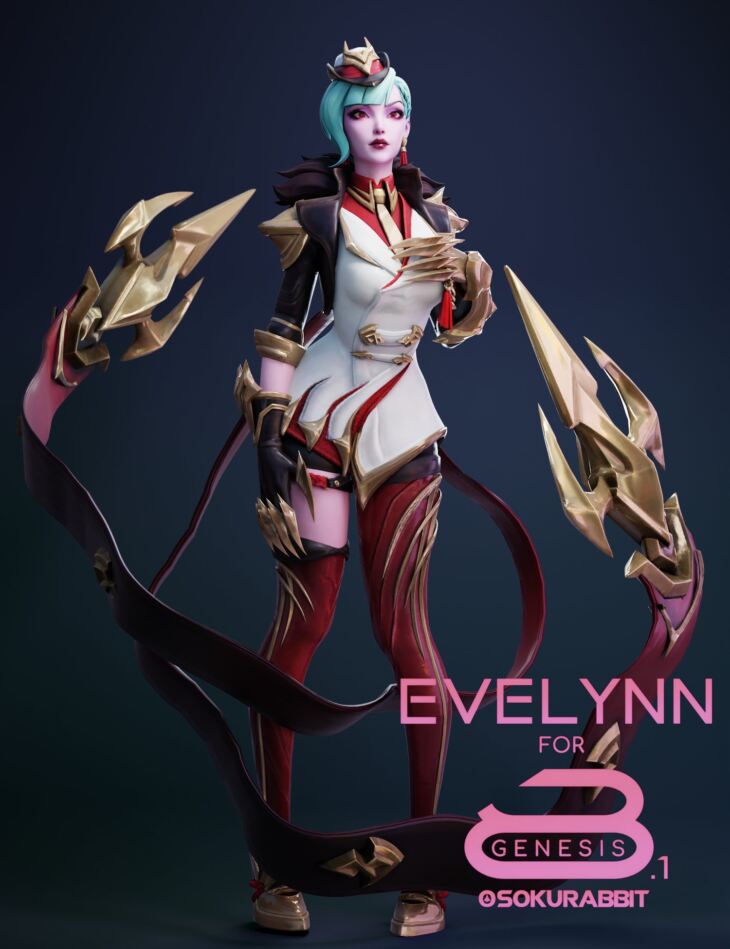 Glorious Crimson Evelynn For Genesis 8 and 8.1 Female_DAZ3DDL