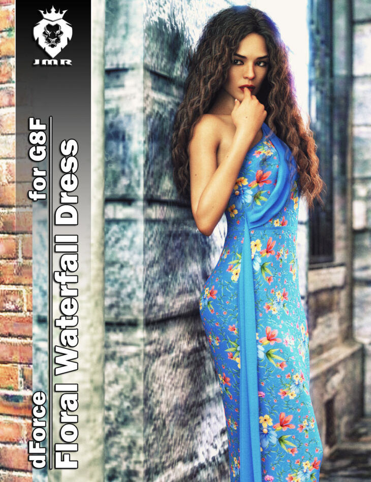 JMR dForce Floral Waterfall Dress for G8F_DAZ3D下载站