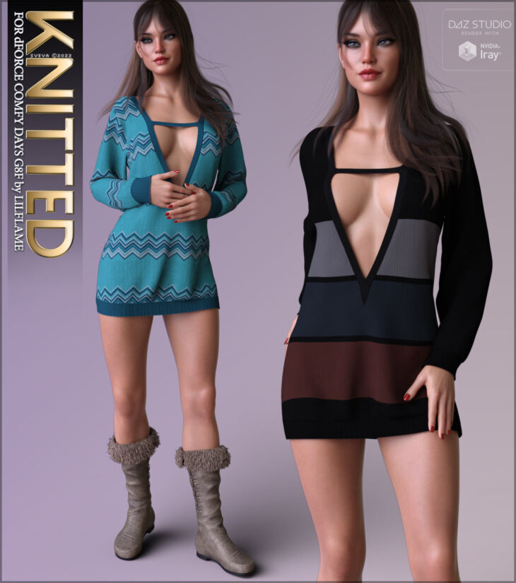 Knitted Textures for dForce Comfy Days G8F_DAZ3D下载站