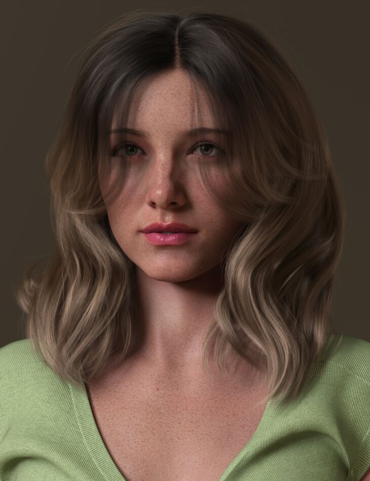 Layered Spring Style Hair for Genesis 8 and 8.1 Females_DAZ3D下载站