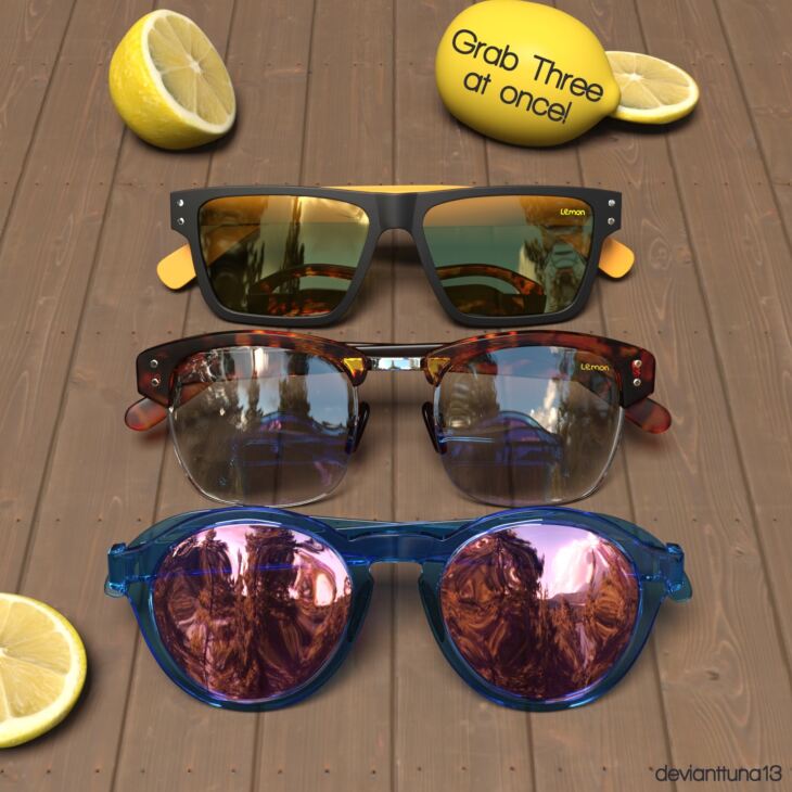 Lemon Glasses – 3 in 1_DAZ3D下载站