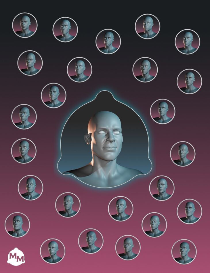 MetaMixer – 25 Male Faces Bundle_DAZ3D下载站