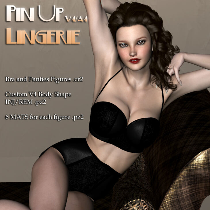 Pin Up Lingerie V4-A4_DAZ3D下载站
