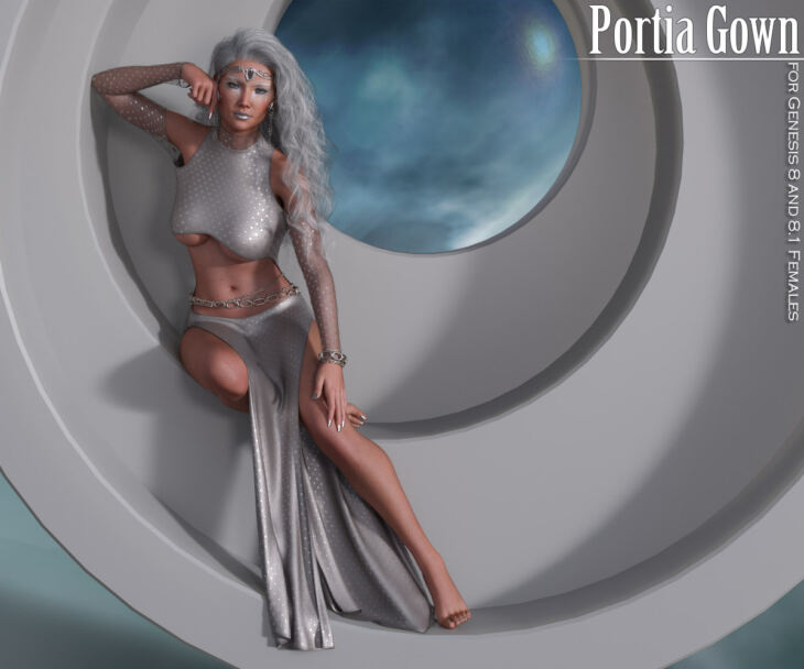 Portia Gown for G8 and G8.1 Females_DAZ3D下载站