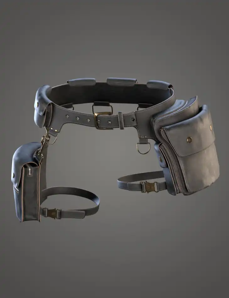 Rebel Outfit Belt with Bags for Genesis 8 Females_DAZ3DDL