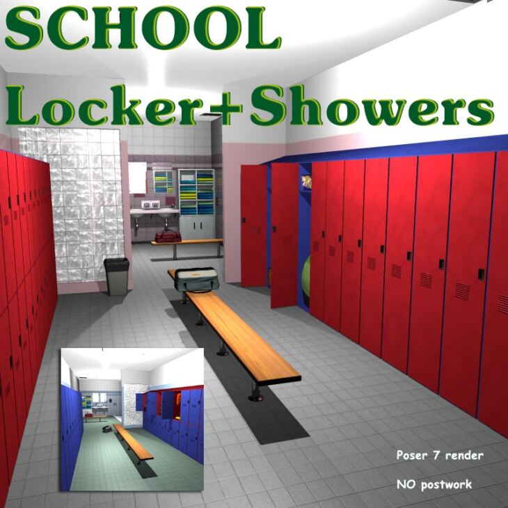 SCHOOL Locker with Showers_DAZ3DDL