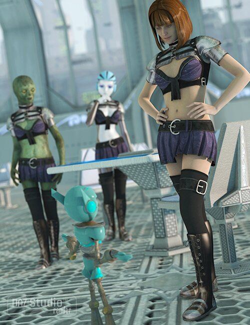 Sci-Fi Assassin Outfit Textures  3d Models for Daz Studio and Poser