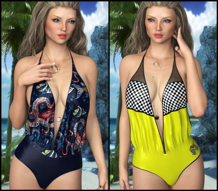 Sirens: dforce Poolside Swimwear for Genesis 8 Females_DAZ3DDL