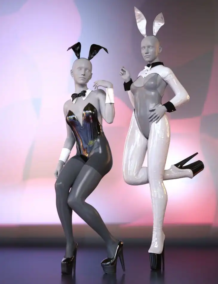 dForce Bunny Suit and Reverse Bunny Suit Bundle for Genesis 8 and 8.1 Females_DAZ3D下载站