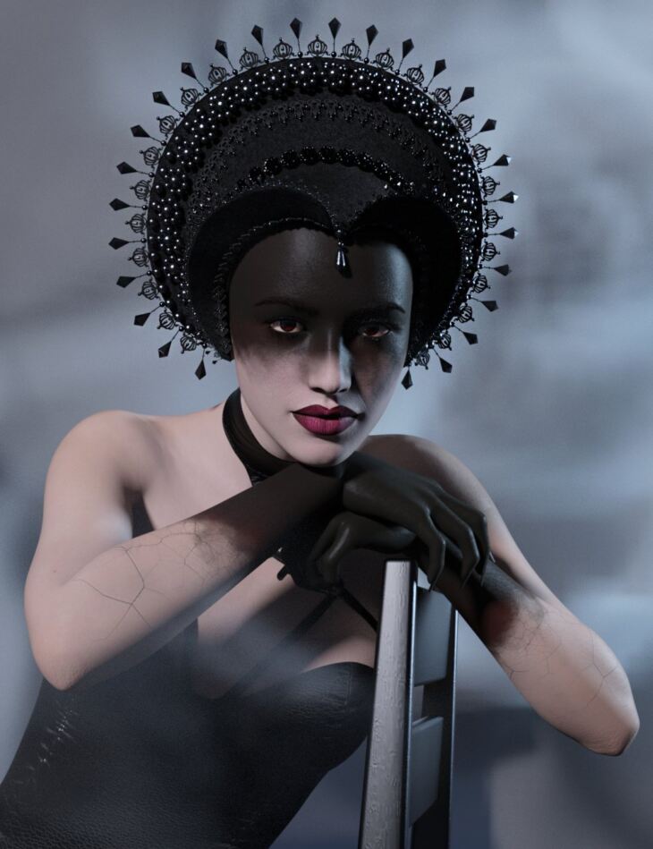 dForce Dark Wave Fantasy French Hood for Genesis 8.1 Female_DAZ3D下载站