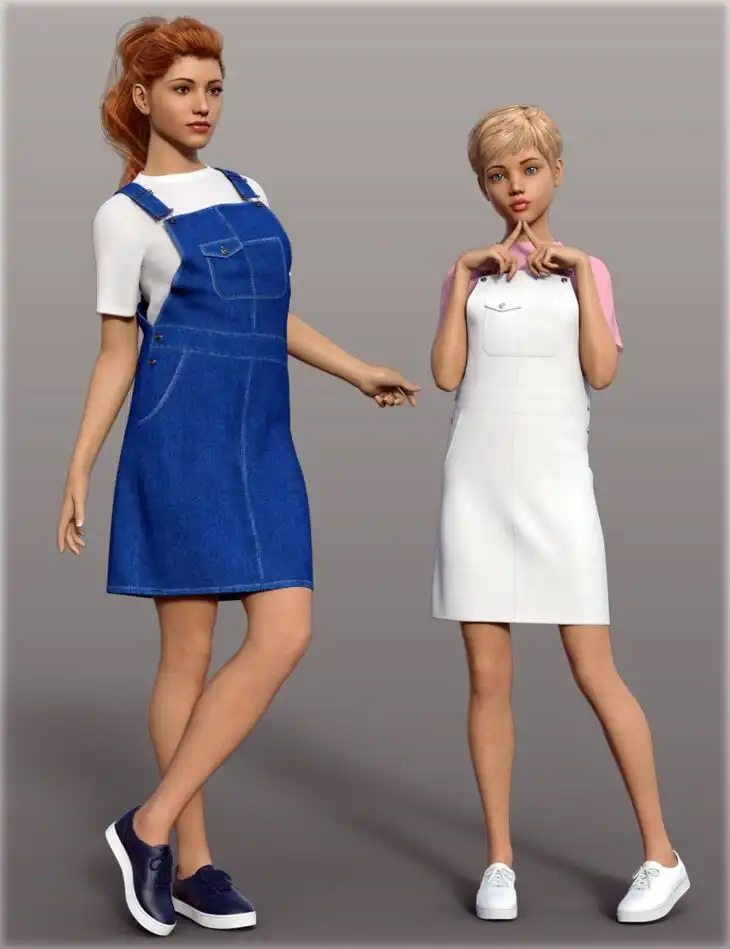 dForce H&C Overall Skirt Outfit for Genesis 8 Female(s)_DAZ3D下载站