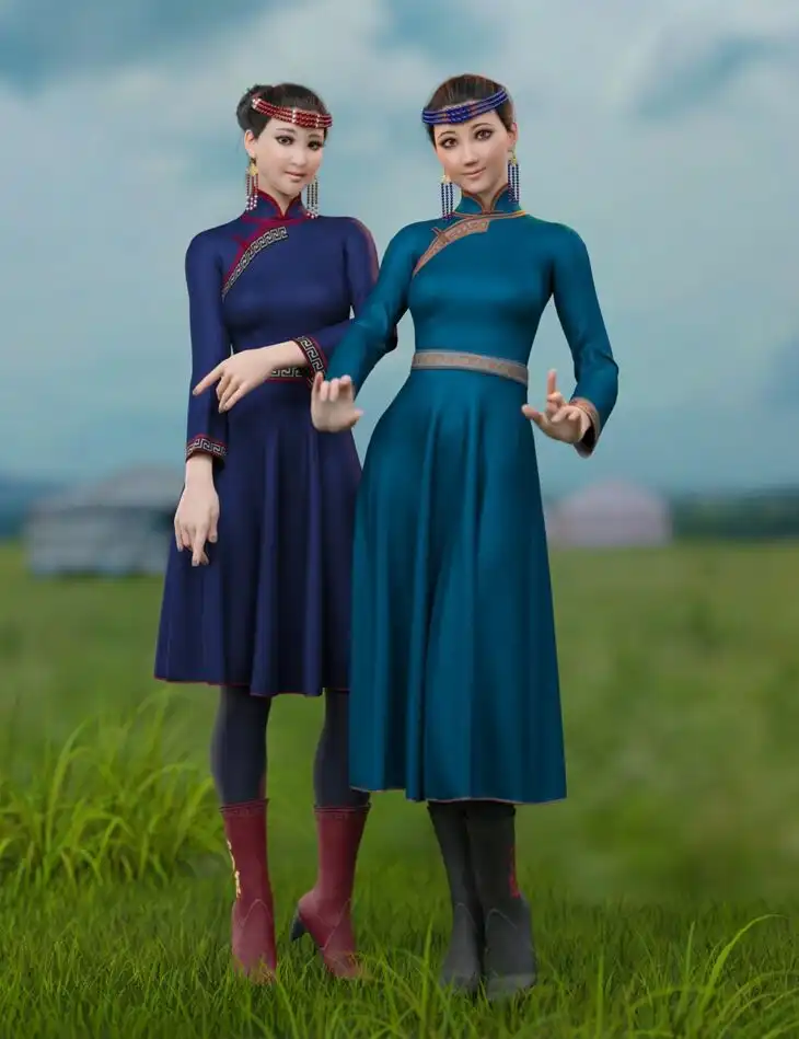 dForce MK Mongolian Dress for Genesis 8 and 8.1 Female_DAZ3DDL