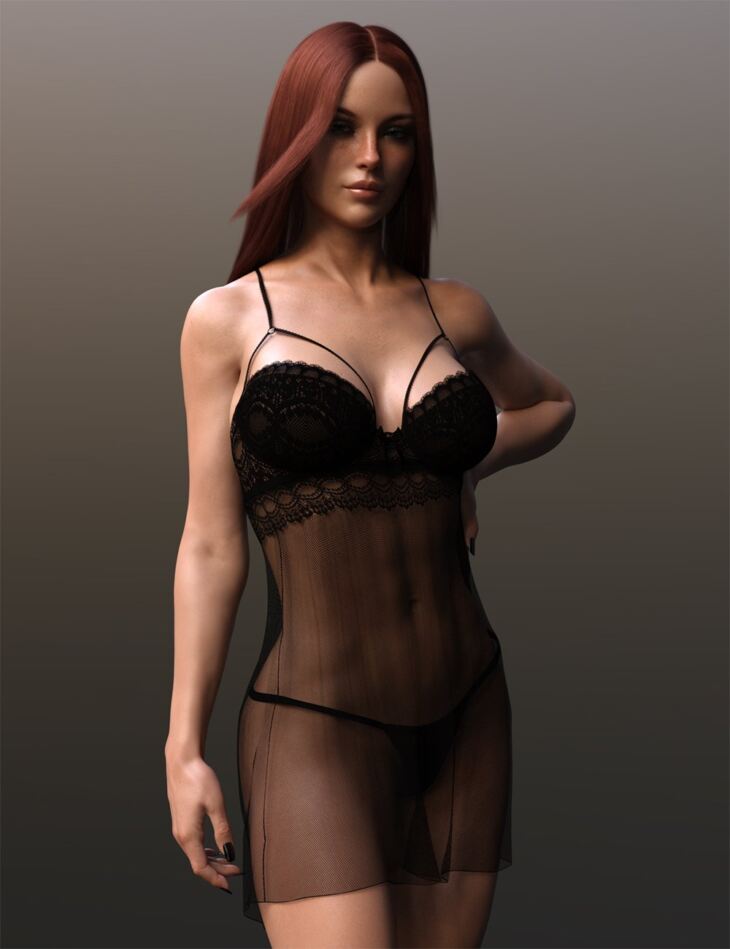 dForce X-Fashion Feminine Lingerie Set for Genesis 8 and 8.1 Females_DAZ3D下载站