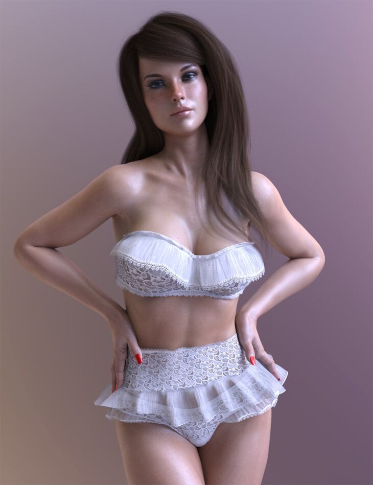 dForce X-Fashion Passionate Lace Lingerie Outfit for Genesis 8 and 8.1 Females Bundle_DAZ3D下载站