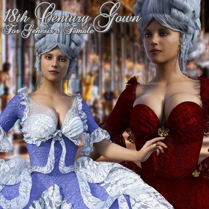 18th Century Gown for G8F_DAZ3D下载站