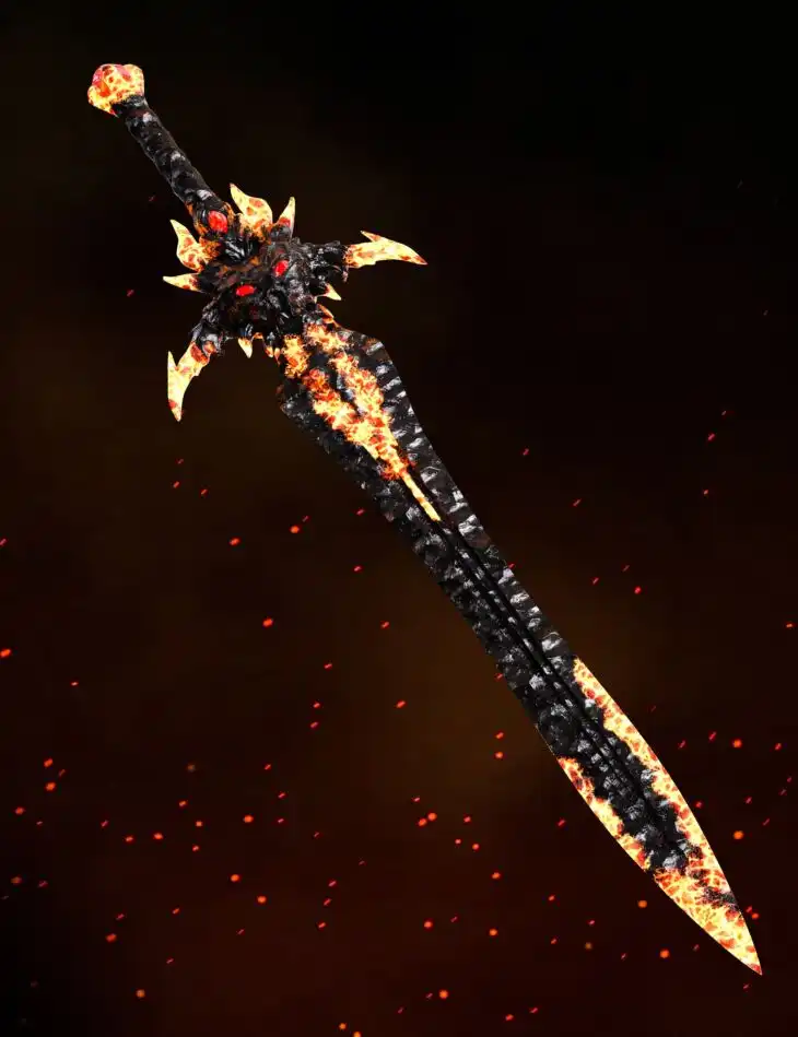 BW Dark Skull Sword Props and Poses For Genesis 8 and 8.1_DAZ3DDL