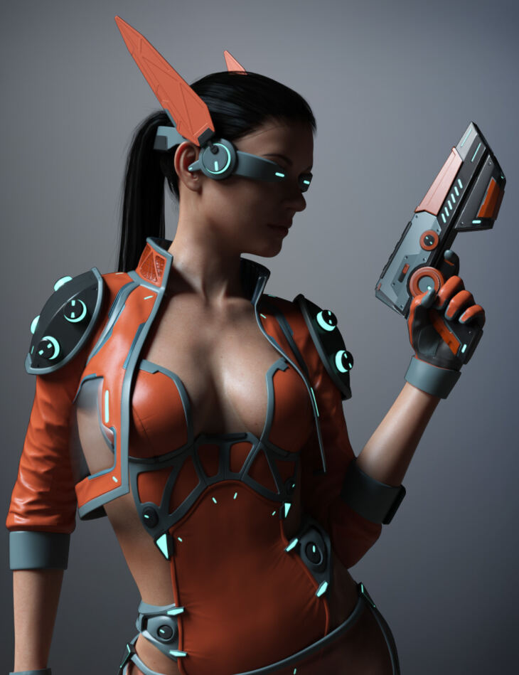 CyberPunk Outfit for Genesis 8 and 8.1 Females_DAZ3D下载站
