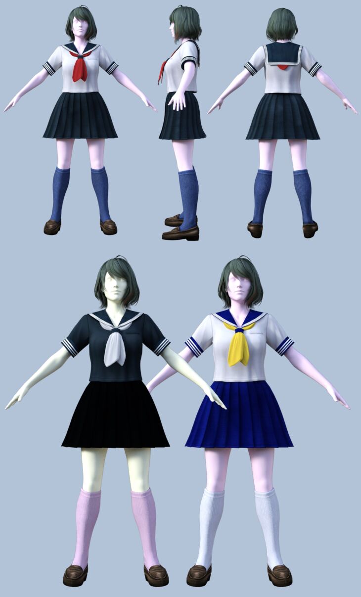 DOA Tamaki School Uniform for Genesis 8 Female_DAZ3D下载站