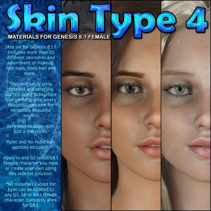 Exnem Skin Type 4 for Genesis 8.1 Female_DAZ3D下载站