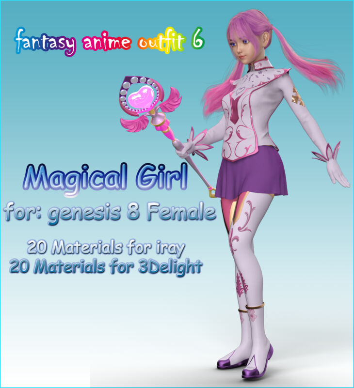 Fantasy Anime Outfit 6 _ Magical Girl_ for G8F_DAZ3DDL