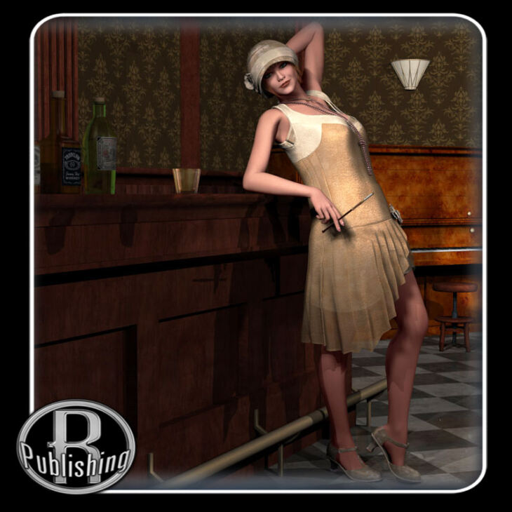 Flapper Dancer Dress V4, A4, G4_DAZ3D下载站