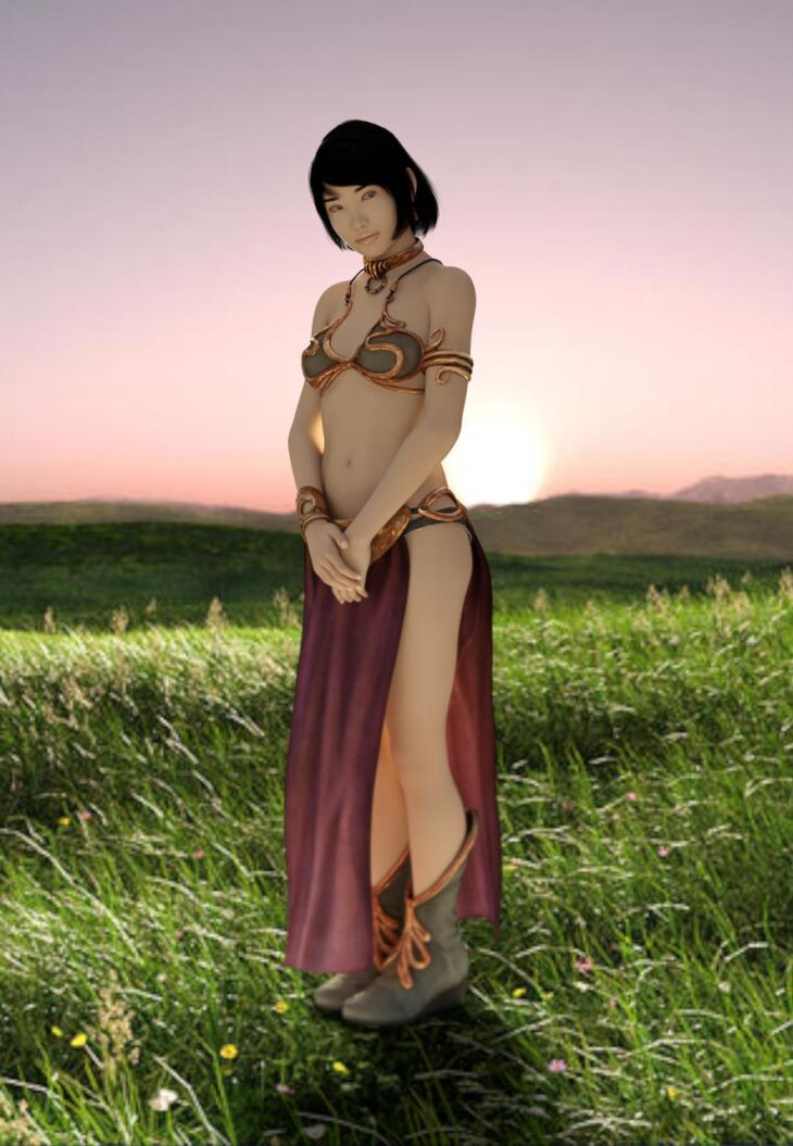 Leia Slave Outfit for Genesis 8.1 Female_DAZ3D下载站