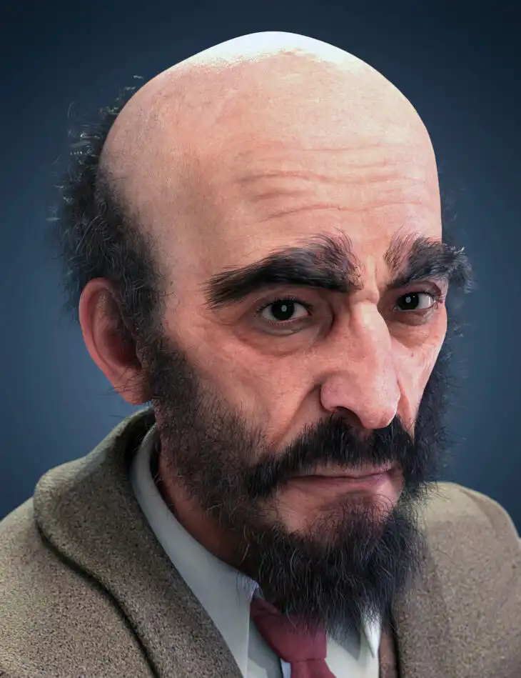 M3D Victorian Hair, Facial Hair, Hats, and Aging for Genesis 8.1 Male_DAZ3D下载站