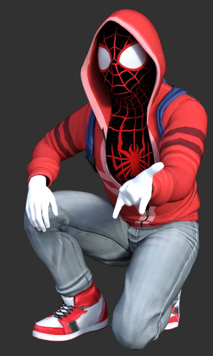 Miles Morales Spiderman Hoodie Outfit for G 8 Male_DAZ3D下载站