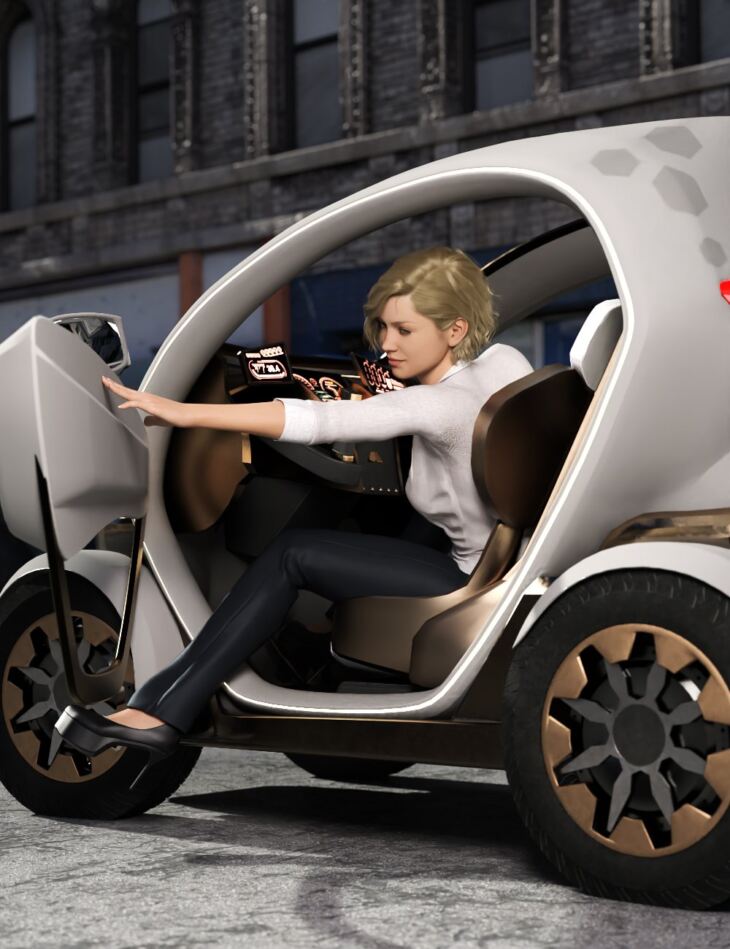 Mini Car Nino Poses for Genesis 3 and 8 Female_DAZ3D下载站