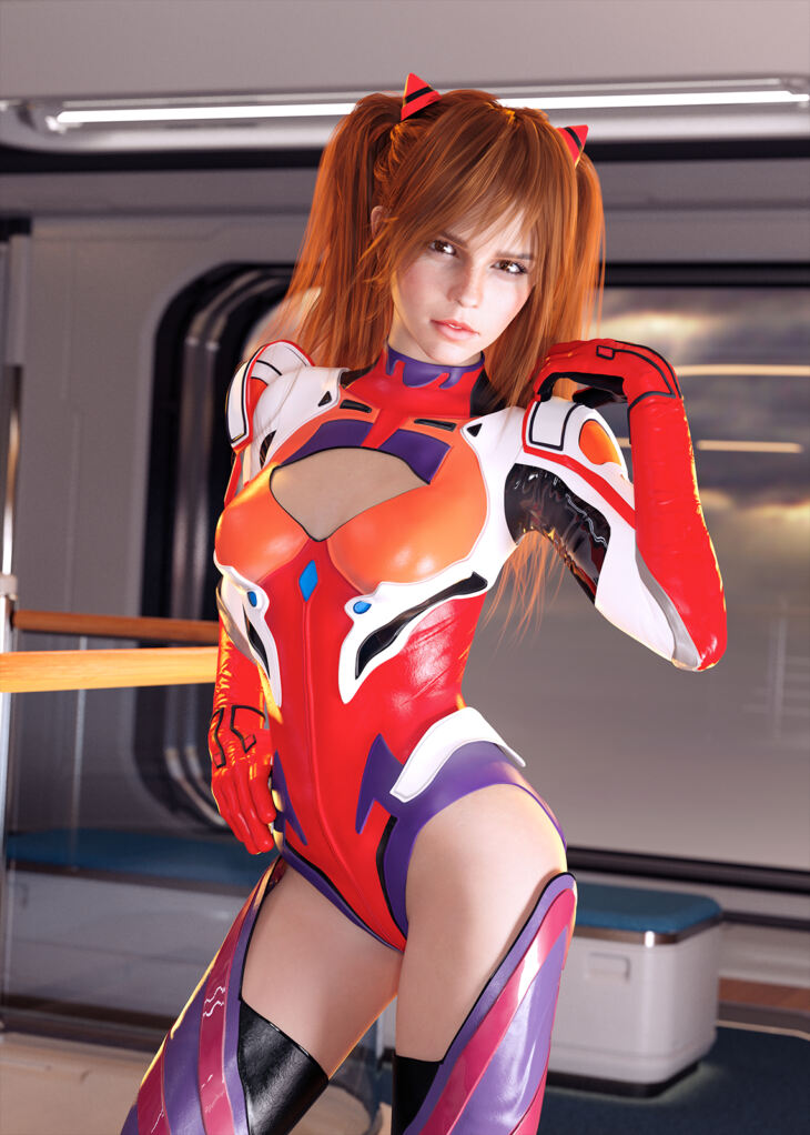 Red Seraphim Suit for Genesis 8 and 8.1 Female_DAZ3D下载站
