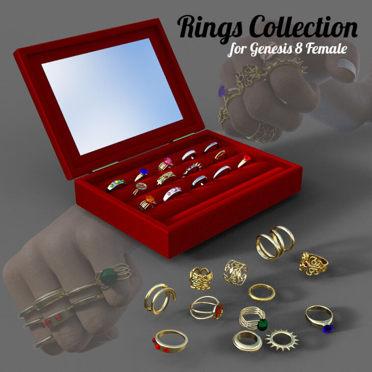 Rings Collection for G8F_DAZ3D下载站