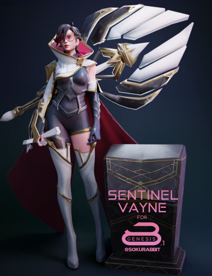 Sentinel Vayne For Genesis 8 and 8.1 Female_DAZ3D下载站