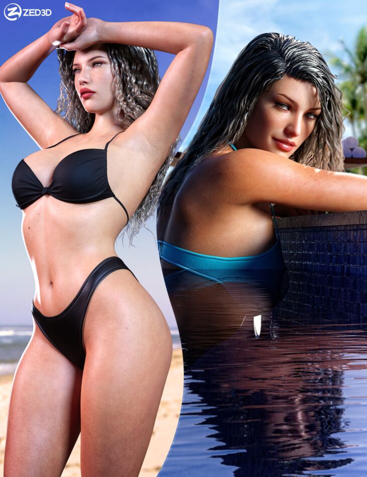 Z Beach Beauty Shape and Pose Mega Set for Genesis 8 and 8.1 Female_DAZ3D下载站