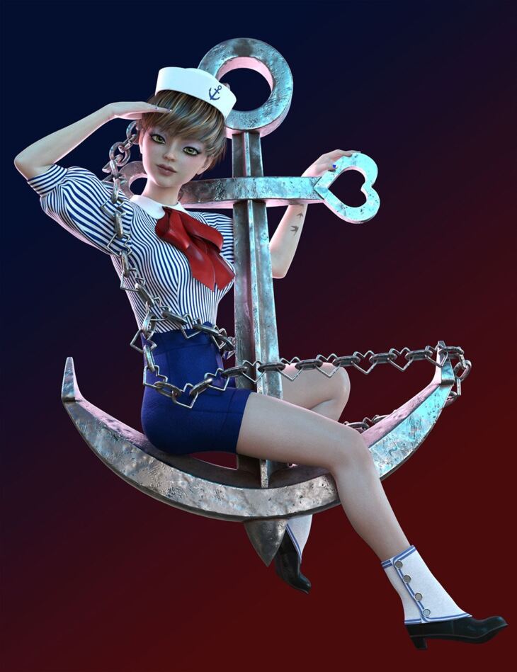 dForce Anchors Away Outfit for Genesis 8 Female_DAZ3D下载站