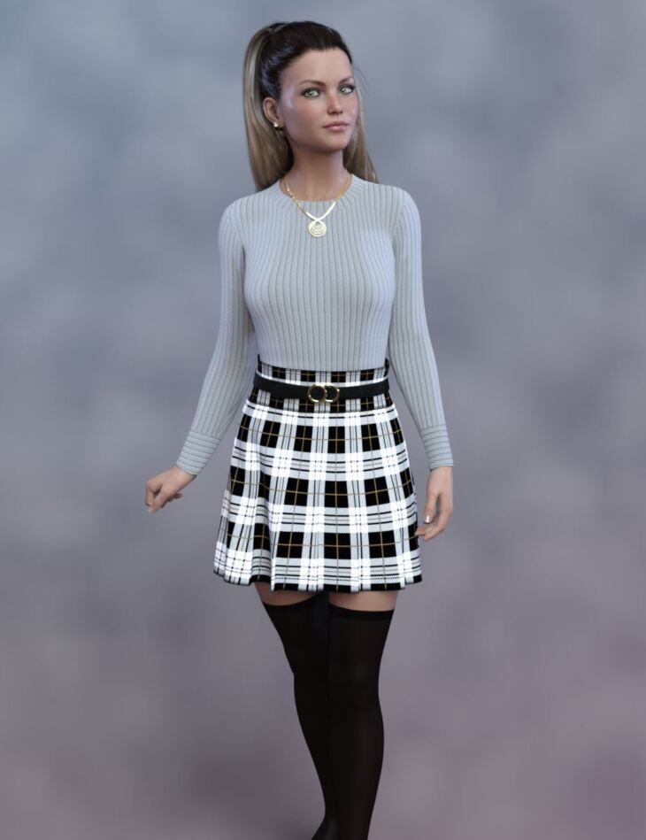 dForce Cecille Outfit for Genesis 8 and 8.1 Females_DAZ3D下载站