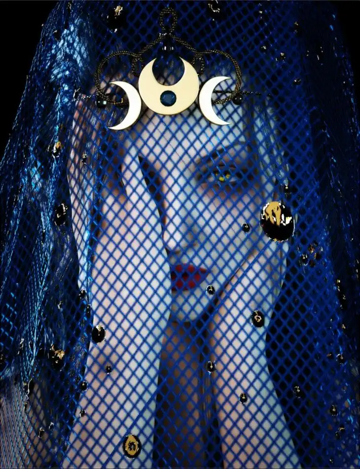 dForce Delphi Headdress for Genesis 8 and 8.1 Female_DAZ3D下载站