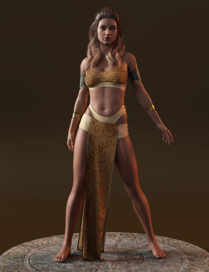 dForce Heroic Loincloth Outfit for Genesis 8 and 8.1 Female_DAZ3D下载站