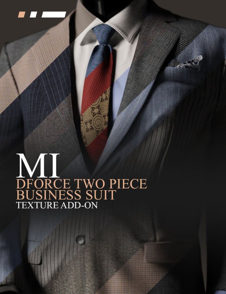 dForce MI Two-Piece Business Suit Texture Add-On_DAZ3D下载站