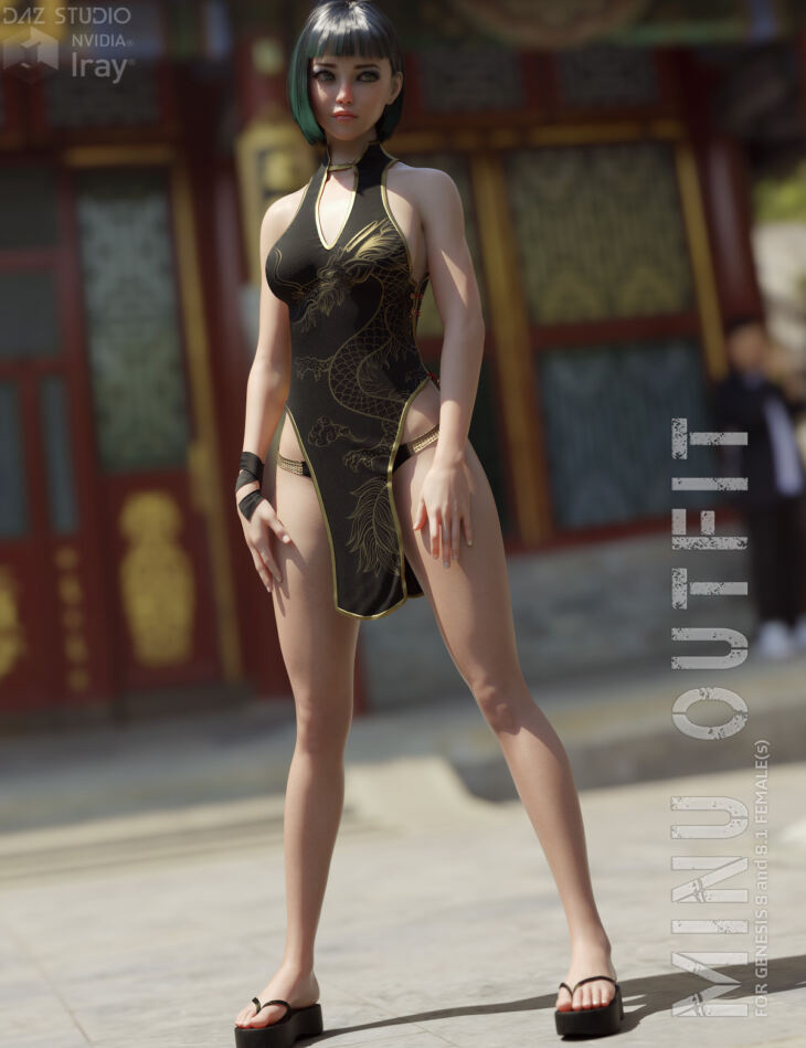 dForce Minu Outfit for Genesis 8 and 8.1 Females_DAZ3D下载站