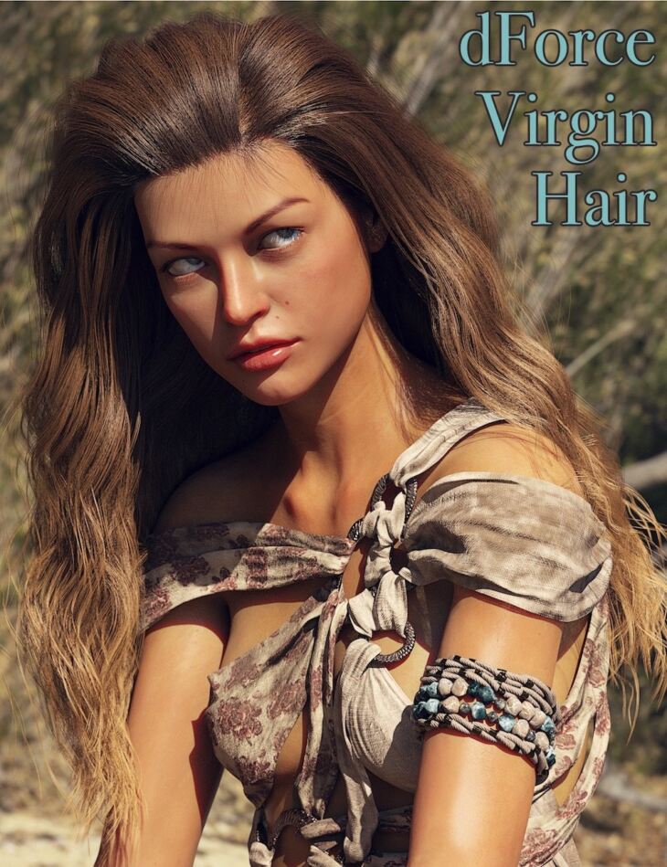 dForce Virgin Hair for Genesis 8 Female(s)_DAZ3D下载站