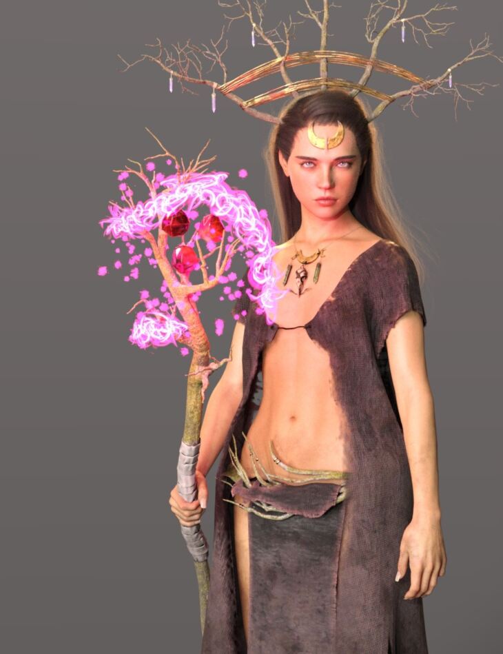 dForce Woodland Witch Outfit for Genesis 8.1 Females_DAZ3D下载站