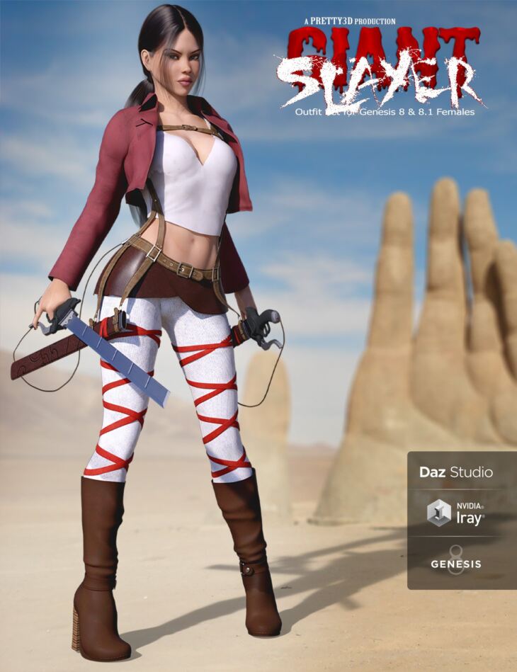 Giant Slayer Outfit Set for Genesis 8 and 8.1 Females_DAZ3D下载站